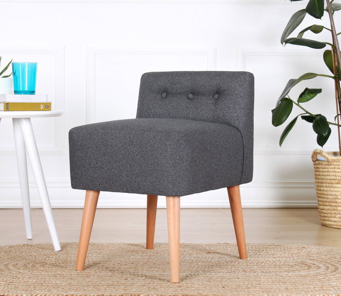 Atelier Del Sofa Puf 9104 Bohemio Gris de Algodón para Salón y Hogar con Esponja Ortopédica